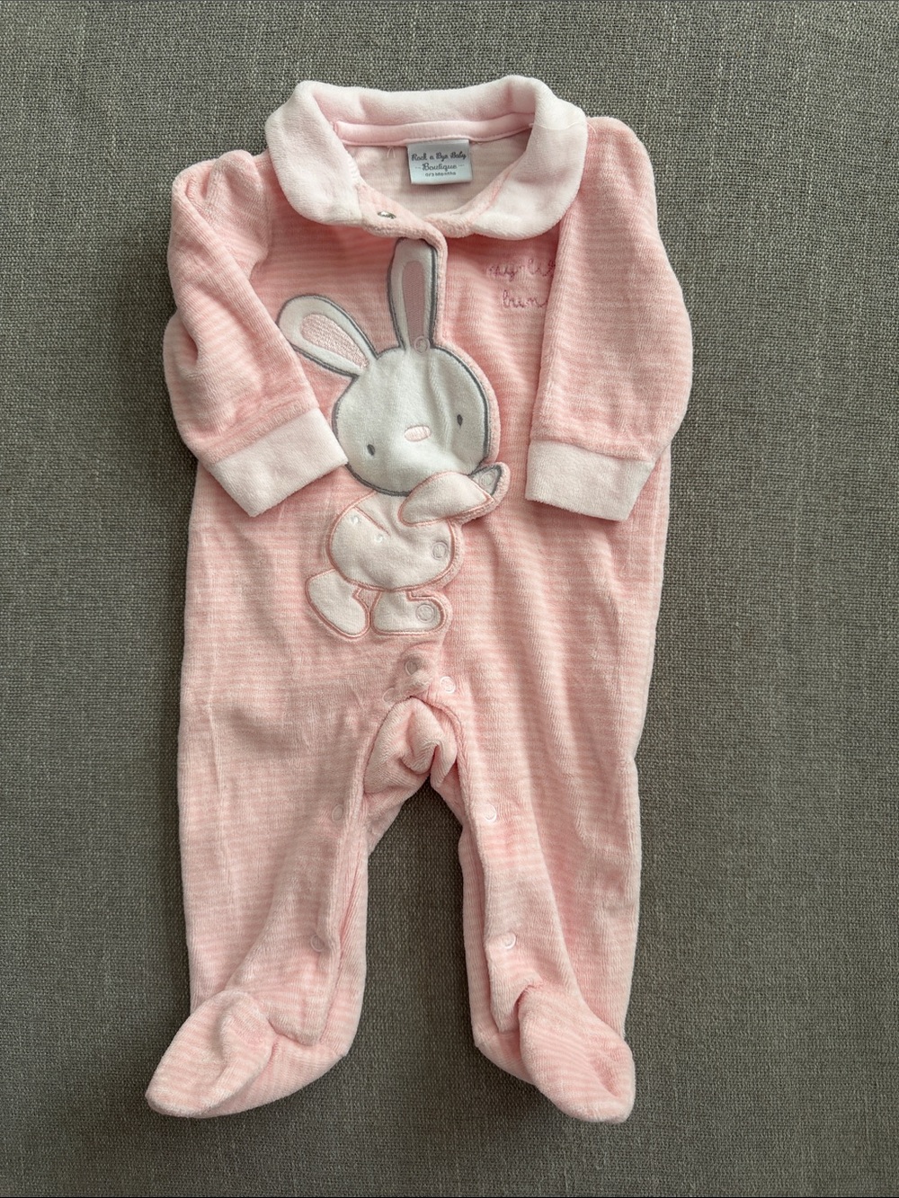 Rock a bye baby boutique bunny foot pajamas. 0-3 mos